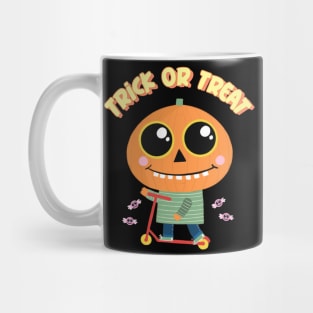 Trick or Treat Cute Pumpkin Boy Halloween Design Mug